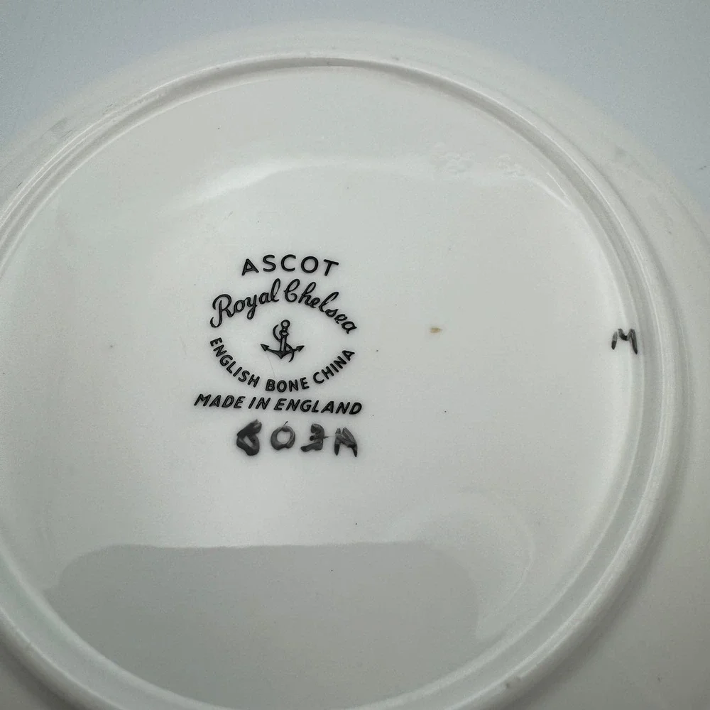 Royal Chelsea Ascot Saucer And Royal Dover Tea Cup Gold Trim English Bone‎ China